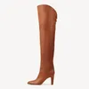 Hohe Qualität Einfarbig frauen Overknee Stiefel Spitz High Heel Weibliche Bankett Und Runway Lange Stiefel damen Schuhe