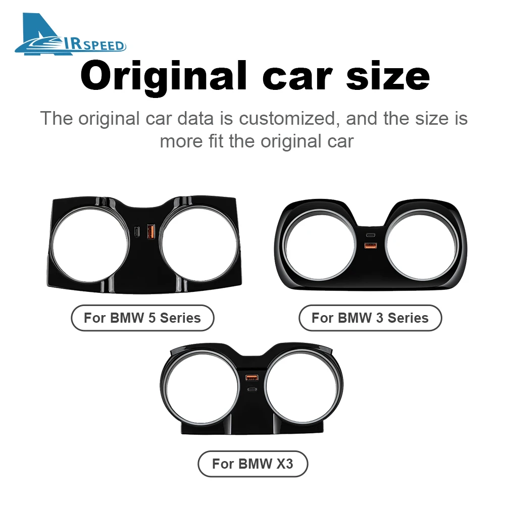 Schnellladegerät USB-Shunt-Hub Typ C-Splitter mit Zigarette zum Adapter-Aufladung für BMW 3 4 5 6er GT G30 G20 X3 X4 G01 G02 Image