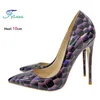8-12 CM Holographische Frauen Schuhe 2023 Frühling Herbst Spitz High Heel Pumps Mode Stein Muster
