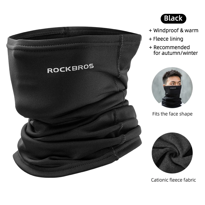 ROCKBROS Radfahren Vollgesichtsmaske Winter Thermal Warm Halten Fahrrad Schal Kopfbedeckung Männer Frauen Fleece Motorrad MTB Rennrad Maske Image
