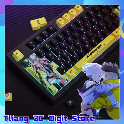 Anime Keycaps Cyberpunk Theme 124 Keys Cherry Profile Mechanical Keyboard Pbt Custom Keycaps Tablet Laptop Gaming Keyboard gift