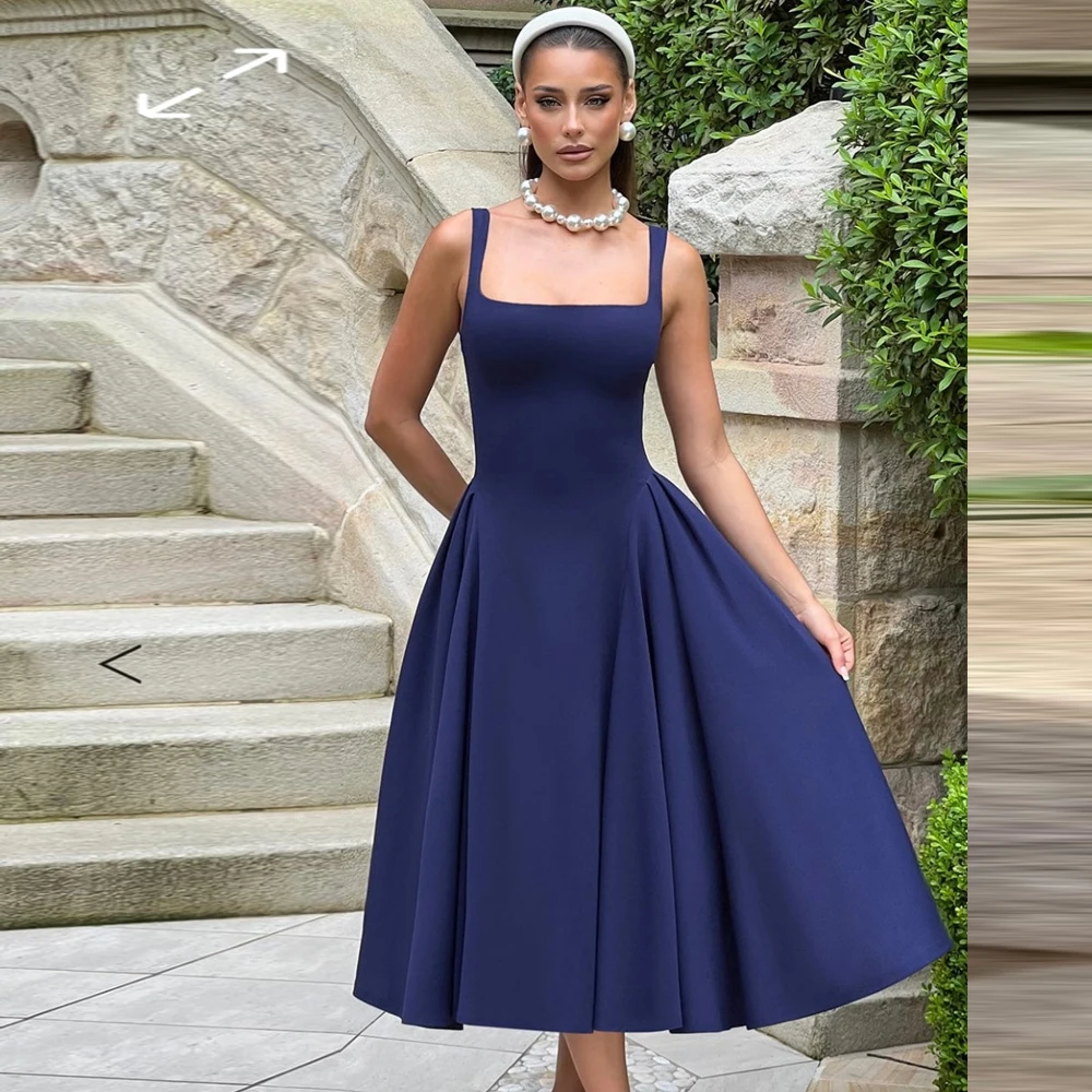 Suninheart Elegantes Sommerkleid 2025, Neuheiten, Marineblau, Midi-Partykleider, lässige Damenbekleidung Image