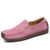 Neue Ankunft Rosa Wildleder Leder Casual Schuhe für Frauen Komfortable Frau Müßiggänger Schuhe Slip Auf Wohnungen Damen Schuh zapatos de mujer