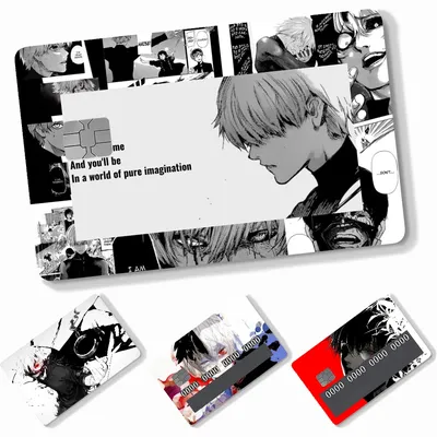 1PC Anime K-Ken K-Kaneki Kartenaufkleber 4 Stück PVC Kreditkartenhaut Aufkleber Abnehmbare selbstklebende Schutzfolie Image