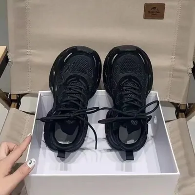 Women Casual Shoes Soft Soled Lightweight Sports Shoes Women Shoes Ins Trendy Black Dad Shoes Breathable Mesh Running Shoes