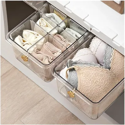 Storage Box Socks Storage Box for Underwear, Sock and Underwear, Wall Mounted Drawer Box Transparent