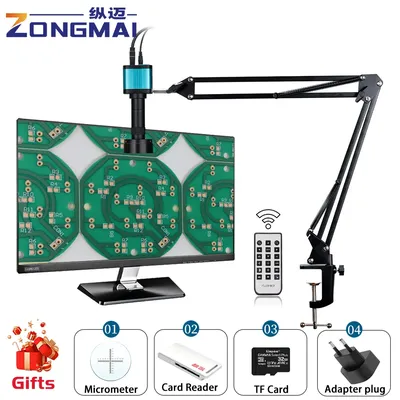 48MP 4K 2K 1080P HDMI USB VGA Industrial Video Digital Microscope Camera 1-130X Zoom C Mount Lens