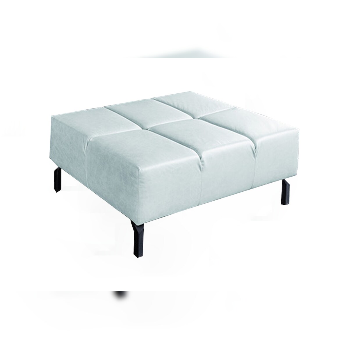 KAWOLA Polsterhocker NELSON Hockerbank Leder hellblau Image