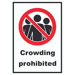 HB-Druck Crowding prohibited Symbol und Text Schild A1 (594x841mm) Image