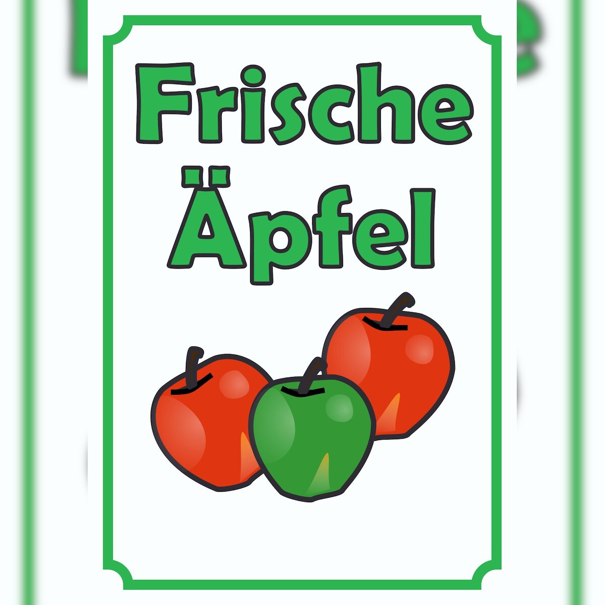 HB-Druck Verkaufsschild Schild Äpfel Hochkant A0 Rückseite selbstklebend Image