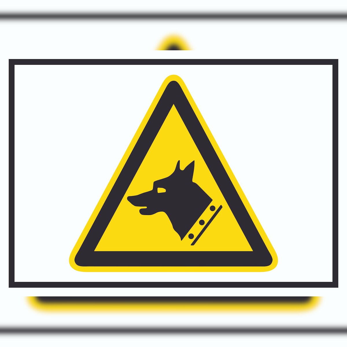 HB-Druck Achtung Wachhund Symbol A3 Rückseite selbstklebend Schild Image