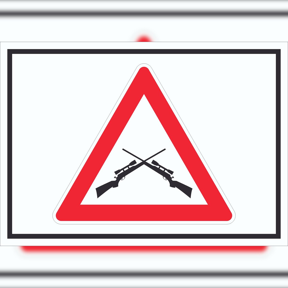 HB-Druck Achtung Schusswaffengebrauch Schild Symbol A2 Rückseite selbstklebend Image