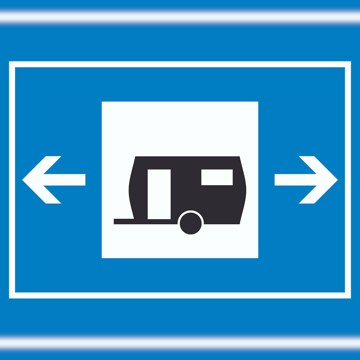 HB-Druck Wohnwagen links rechts Symbol Schild A4 (210x297mm) Image