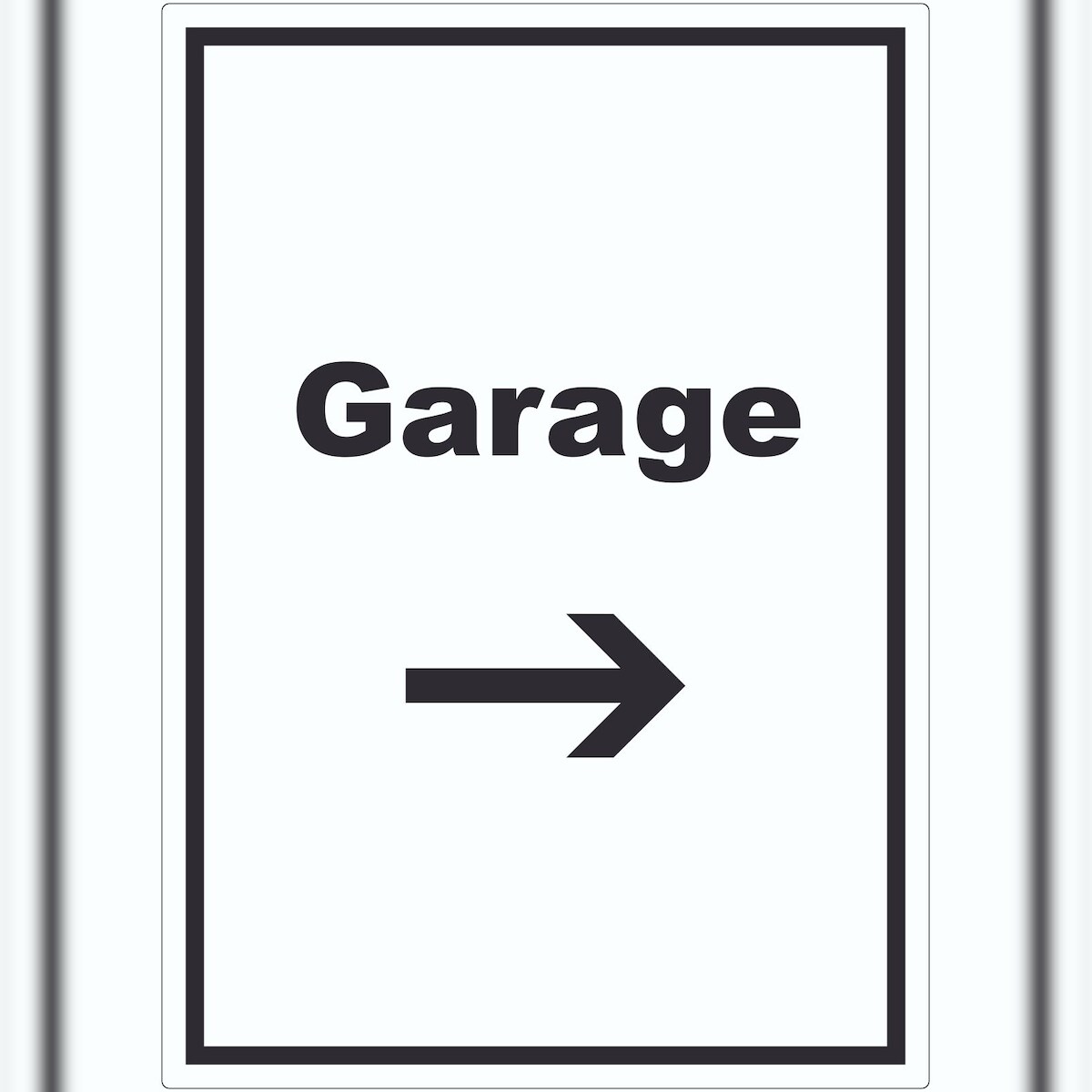HB-Druck Garage Aufkleber mit Text und Richtungspfeil rechts Auto Stellplatz hochkant A7 (74x105mm) Image