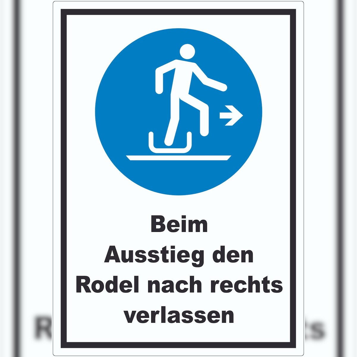 HB-Druck Beim Ausstieg den Rodel nach rechts verlassen Aufkleber A5 (148x210mm) Image