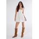Nastygal Womens Broderie Puffball Strappy Mini Dress - White Cotton - Size 8 UK | Nastygal Sale | Discount Designer Brands