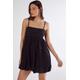 Nastygal Womens Broderie Puffball Strappy Mini Dress - Black Cotton - Size 6 UK | Nastygal Sale | Discount Designer Brands