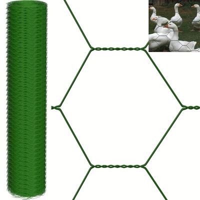 TEMU 25 Meters Of Green Hexagonal Wire Mesh Fence For Chickens, Wire Mesh Of 25 X 25 Millimeters, Hexagonal Wire Of 0.7 Millimeters, And 50 Centimeters Mesh For Rabbits. Image