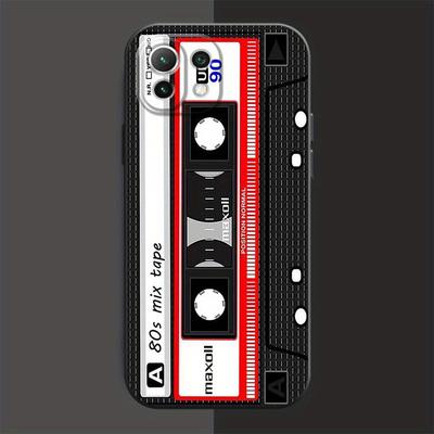 TEMU Protective Black Phone Cover For Xiaomi Mi 11 Lite 5g, 13, 11t, 12x, 12t Pro, 10t, 13lite, And 11t Pro Featuring A Vintage Classic Cassette Design. Image