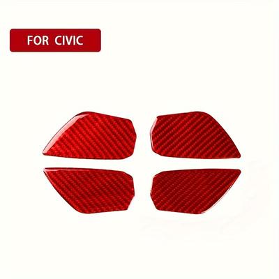TEMU For 2016-2019 Interior Door Handle Accent Trim - Resin Car Door Wrist Patch Decals, Stick-on Bowl Decoration, Vehicle Interior Upgrades - 4-piece Set Image