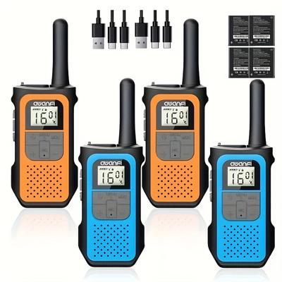 TEMU Walkie Talkies For Adults 4 Pack, Long Range Walkie Talkies With 1200mah Battery, 16 Channels, Vox For Outdoor Camping Hiking, Gift