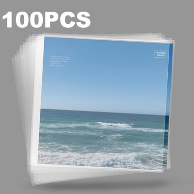 "TEMU 50/100pcs Lp Vinyl Record Sleeves - Durable Outer Album Covers For 12" Singles & Double Albums, Transparent Protection, Dust-proof" Image