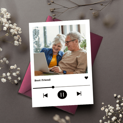 TEMU Personalized Photo Greeting Card With Envelope - Custom Thank You, Birthday & Congrats Postcard For Teachers, Parents, Siblings & - Matte Finish, English Text Image