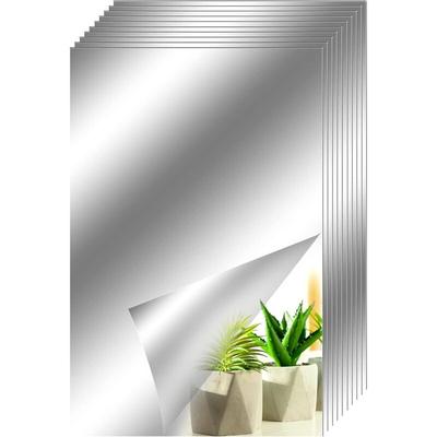 Spiegelaufkleber, dekorativer Klebespiegel, quadratisch, silberfarben, abnehmbar, selbstklebend, Image