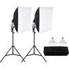 Mophorn - Softbox-Beleuchtungsset, 24 x 24 Zoll, 30 w 5500 k LED-Birnen, verstellbarer