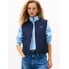 Steppweste TOMMY JEANS "TJW ONION QUILT VEST", Damen, Gr. M (38), blau (schwarz night navy), Web, Obermaterial: 100% Polyamid, unifarben, casual, Rundhals, Westen
