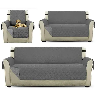 Vielseitige Sofabezüge, gesteppt, Überwurf, waschbar, rutschfest, für Couch, Möbel, Schutz, Image