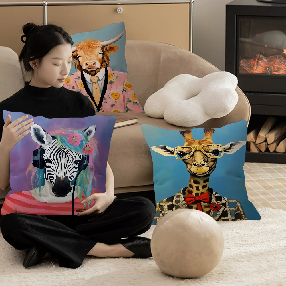 Mode Tier Tyrannosaurus Mode Lustige Kissenbezug Kissenbezug Dekor Kissenbezug Bedruckter Kissenbezug für Couch Image