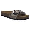 Hausschuh JOSEF SEIBEL "Hermine 14", Damen, Gr. 39, braun (bronzefarben), Leder, metallic, casual, Schuhe, Pantolette, Slides, Sandale mit softem Tieffußbett