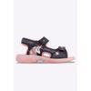 Sandale LOTTO "ANOGA K", Gr. 26, blau (navy, pink), Synthetik, sportlich, Schuhe, mit cooler Blinkfunktion