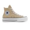 Sneaker CONVERSE "CHUCK TAYLOR ALL STAR LIFT PLATFORM", Gr. 40, coastal dune, weiß, schwarz, Textil, sportlich, Schuhe