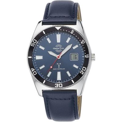 Funkuhr MASTER TIME "Super Power Sporty", blau (dunkelblau), Armbanduhren, Herren, Armbanduhr, Quarzuhr, Herrenuhr, Datum, Leuchtzeiger Image