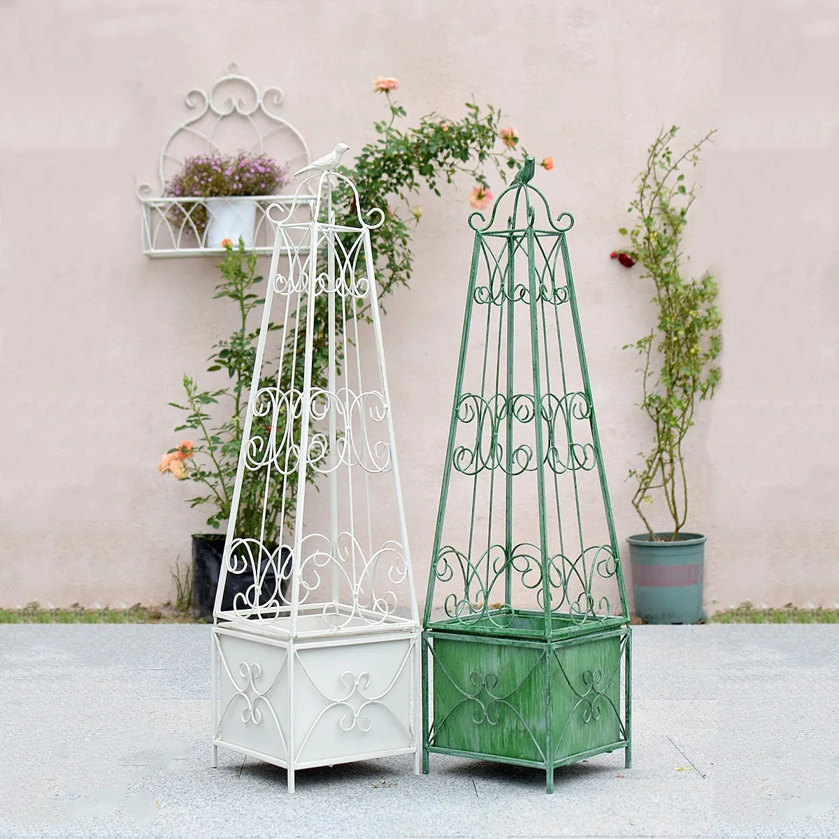 2pack Metall Garten Spalier Baum Rahmen Blatt Pflanze Unterstützung Garten Pflanze Baum Rahmen Pflanzen Käfig Garten Obelisk Spalier