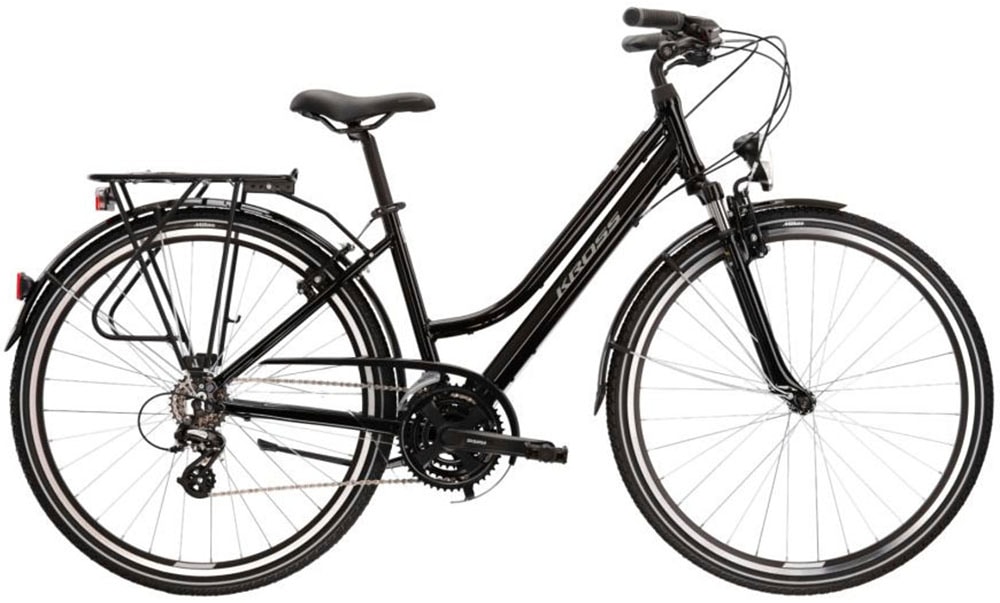 Trekkingrad KROSS "KROSS Trekkingrad Trans 1.0 28" schwarz" Gr. 38, schwarz (schwarz, schwarz), Fahrräder, 48cm, 28 Zoll (71,12cm) hinten: 28 Zoll (71,12cm) Image