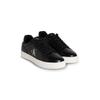 Plateausneaker CALVIN KLEIN JEANS "CLASSIC CUPSOLE MONO LTH WN", Damen, Gr. 36, schwarz-weiß (schwarz, weiß), Leder, unifarben mit Farbeinsatz, sportlich, Schuhe, Schnürschuh, Halbschuh, Freizeitschuh mit seitlichem Logo