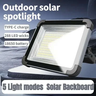 288 LED Powerful Camping Solar Light Rechargeable Searchlight High Power Emergency Lights Outdoor Waterproof Hanging Night Lamp