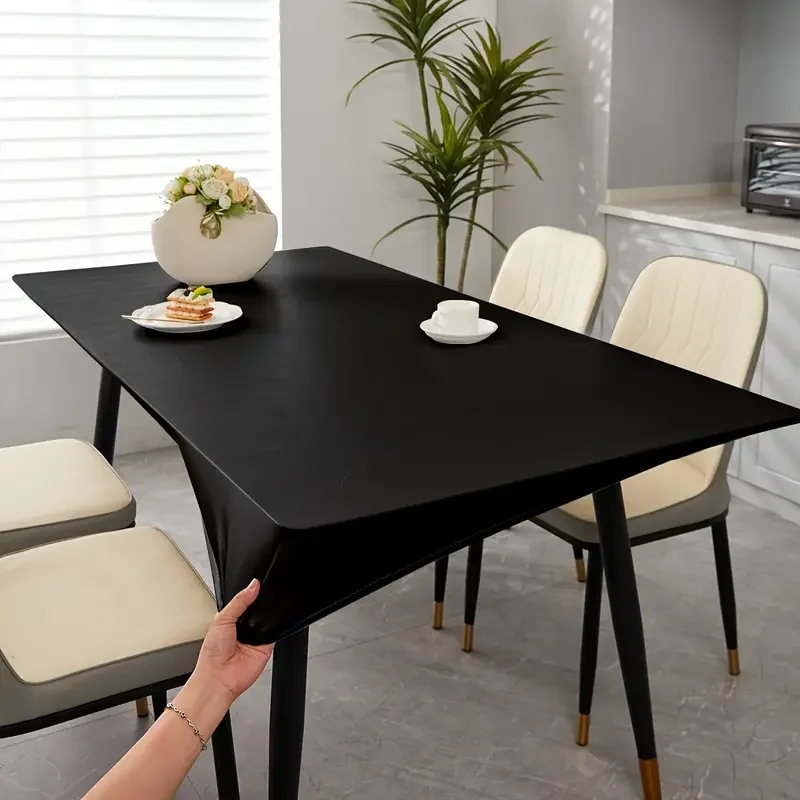 1 x rechteckige Tischdecke aus Kunstleder – leicht zu reinigen, geeignet für Esstische und Beistelltische, Heimdekoration Image
