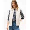 Steppweste TOMMY HILFIGER "PADDED NYLON SLIM QUILTED VEST", Damen, Gr. S (36), beige (newsprint), Web, Obermaterial: 100% Polyamid, unifarben, casual, slim fit, Westen