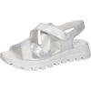 Plateausandale WALDLÄUFER "H-NELE", Damen, Gr. 7 (40,5), silber (silberfarben), Nappaleder, metallic, casual, Schuhe, Sommerschuh, Sandalette, Bequemschuh in Komfortweite H (= sehr weit)