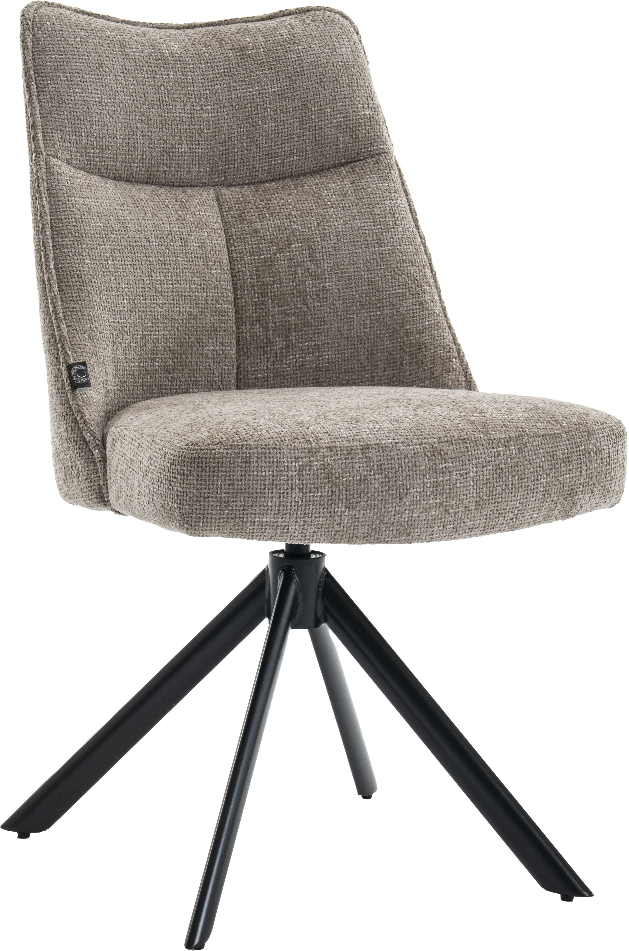 Drehstuhl HOME AFFAIRE "Corda", grau (taupe, schwarz), B:50cm T:45cm, Metall, Polyester, Stühle, Drehstuhl, tolle Optik