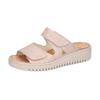 Pantolette WALDLÄUFER "K-VALERIE", Damen, Gr. 3,5 (36), rot (apricot), Veloursleder, metallic, Basic, Schuhe, Sommerschuh, Strandschuh, Hausschuh mit Klettverschlüssen, K-Weite