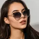 Driver Goggles Fashion Cat Eye Sunglasses Women Driving Vintage Rimless Gradient Sun Glasses For Female Trendy Goggles UV400