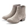 Stiefelette LASCANA "Stiefel, Boots, Westernstiefelette, Cowboy Boots", Damen, Gr. 39, grau, Obermaterial: 100% Textilmaterial. Futter: 100% Lederimitat. Decksohle: 100% Lederimitat. Laufsohle: 100% Synthetik, Veloursleder, feminin, Schuhe, mit...