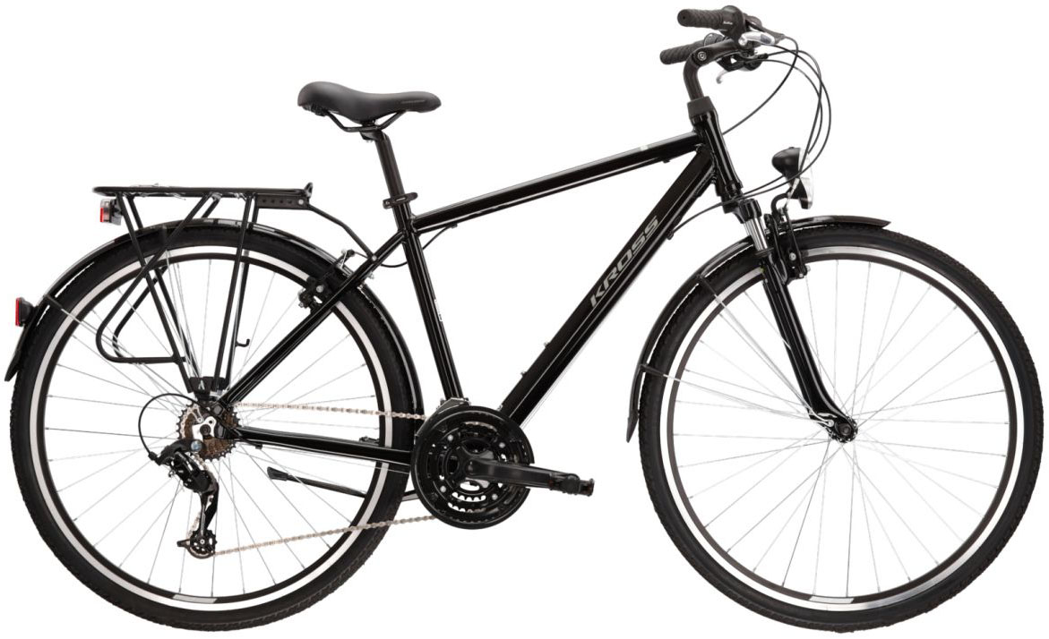 Trekkingrad KROSS "KROSS Trekkingrad Trans 1.0 28" schwarz" Gr. 38, schwarz (schwarz, schwarz), Fahrräder, 48cm, 28 Zoll (71,12cm) hinten: 28 Zoll (71,12cm) Image