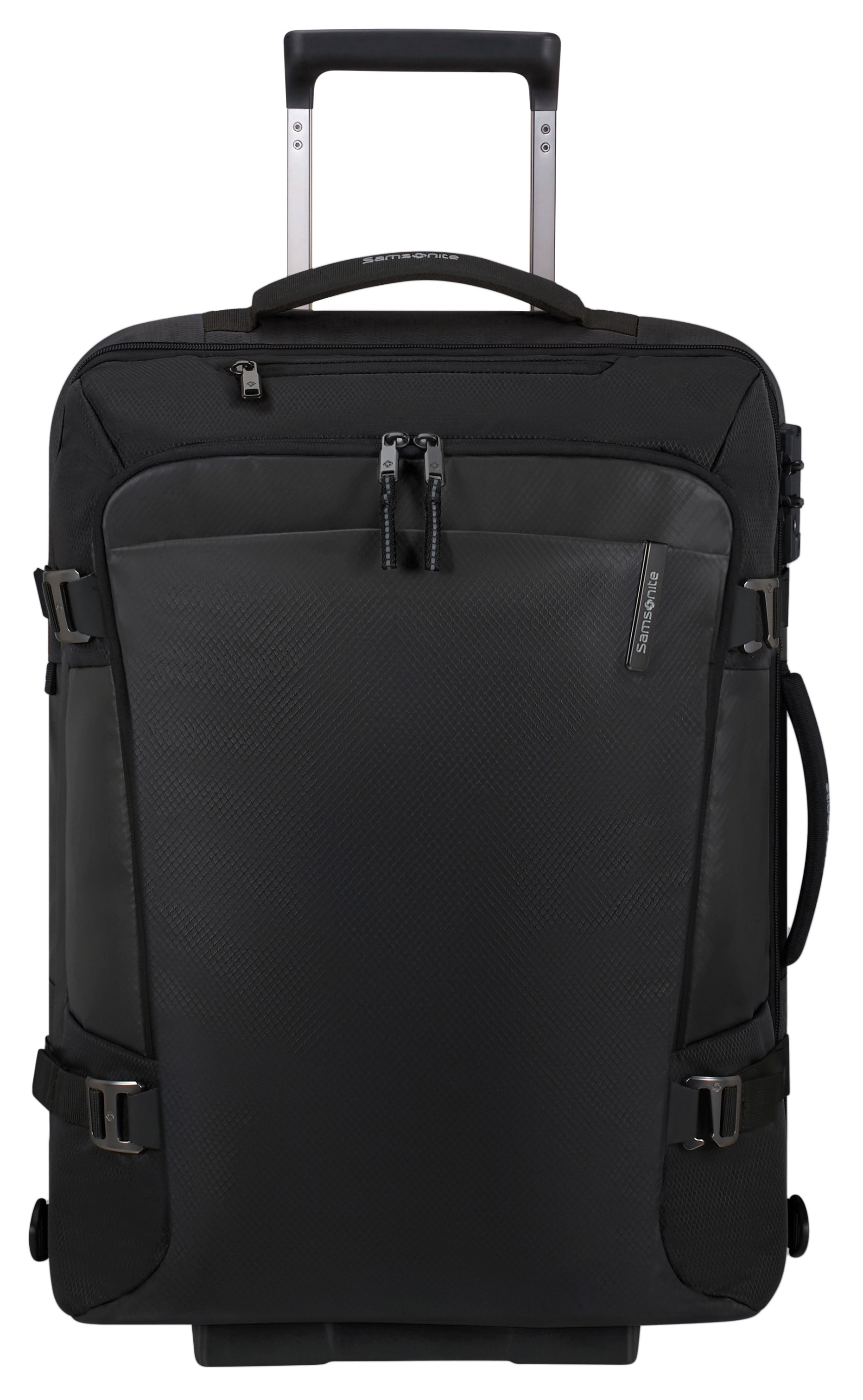 Reisetasche SAMSONITE "ARMOX, 55 cm", Gr. B/H/T: 40cm x 55cm x 25cm, schwarz, Polyester, Taschen, Duffle mit Rollen TSA-Schloss Packgurte Trolley-Gestänge Image