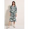 Tunikakleid CECIL, Damen, Gr. M (40), US-Größen, schwarz balmy khaki, Web, 100% Baumwolle , bedruckt, casual, normal wadenlang, V-Ausschnitt, 3/4-Ärmel abgesteppt, Kleider, mit Print